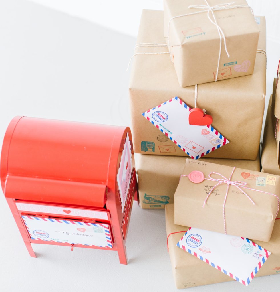 Valentine's Day photo shoot prop idea featuring love letters and happy mail