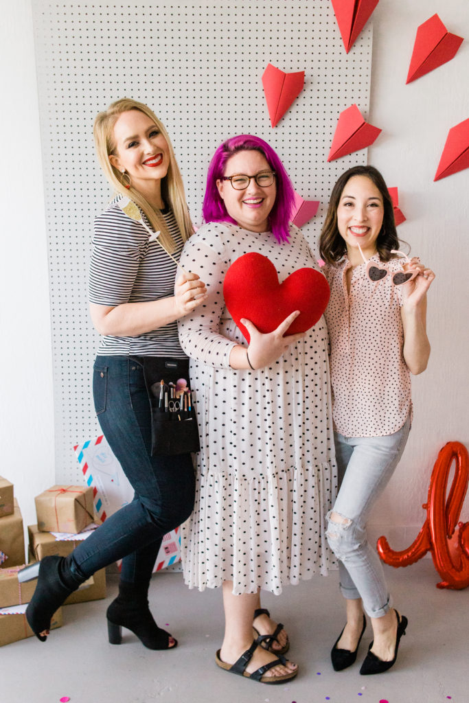 Valentine's Day photoshoot behind the scenes featuring Lauren Tukuafu Makeup Artist, Janea Greene Creative and Freshly Fuji.