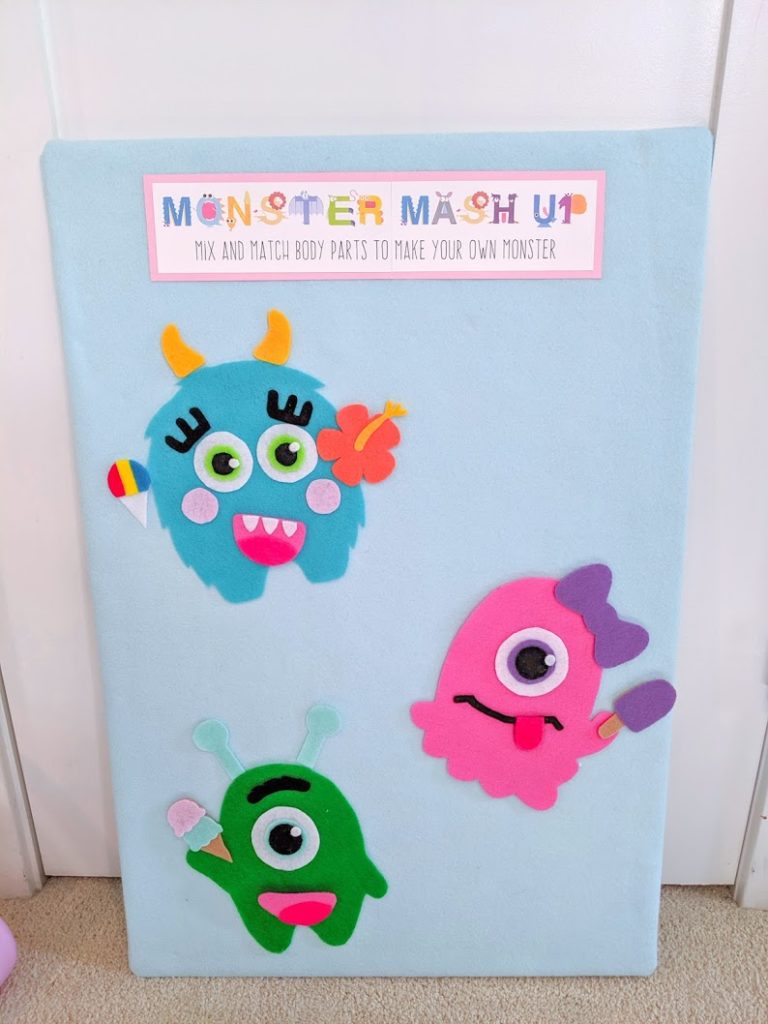 Monster Mash Up Felt Board for toddlers to play with.