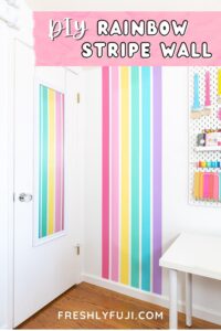 Rainbow stripe wall graphic for Pinterest.