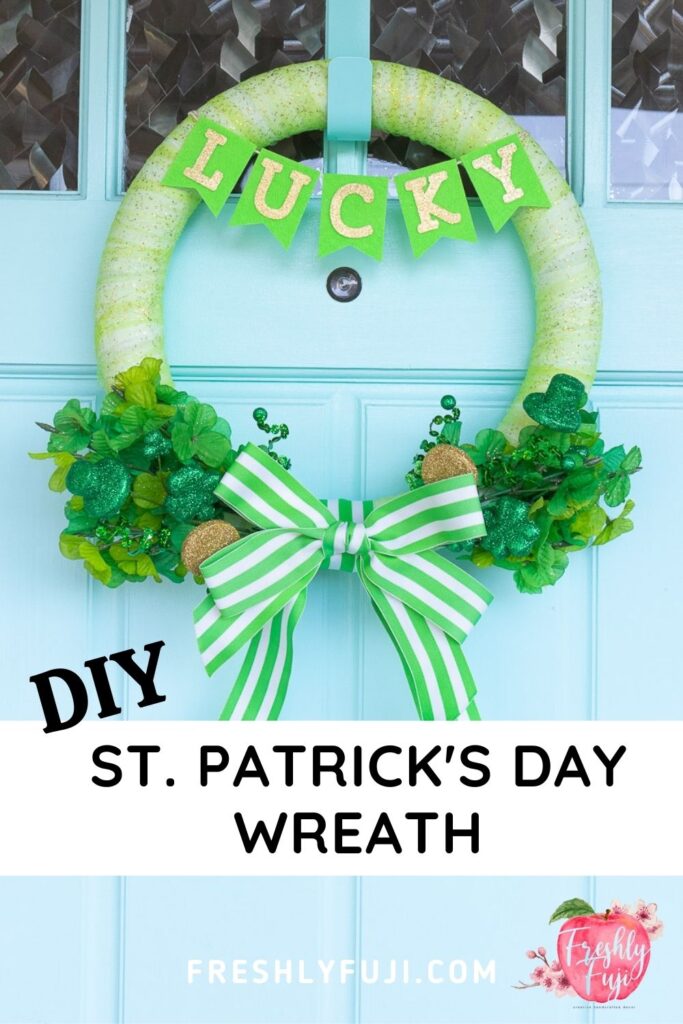 "DIY St. Patrick's Day wreath" image for Pinterest