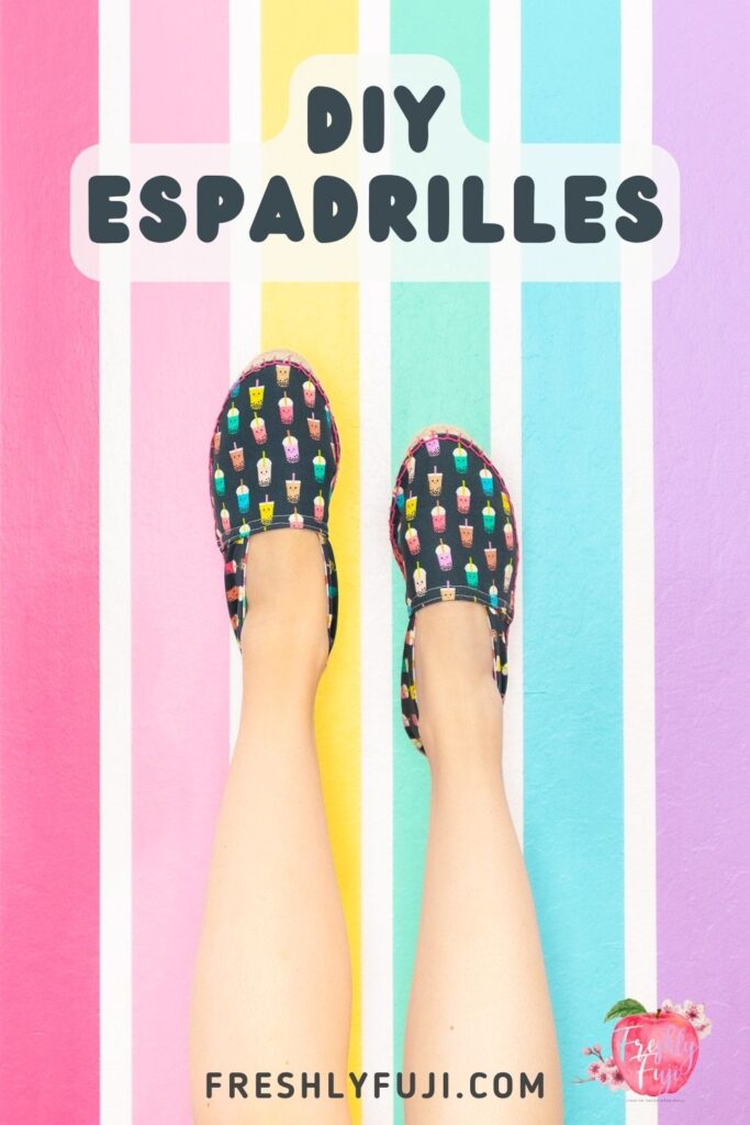 Photo of navy boba print espadrilles for Pinterest.