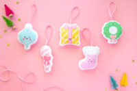 Cute and colorful fabric ornaments created for Holiday Cricut Craftfest.
