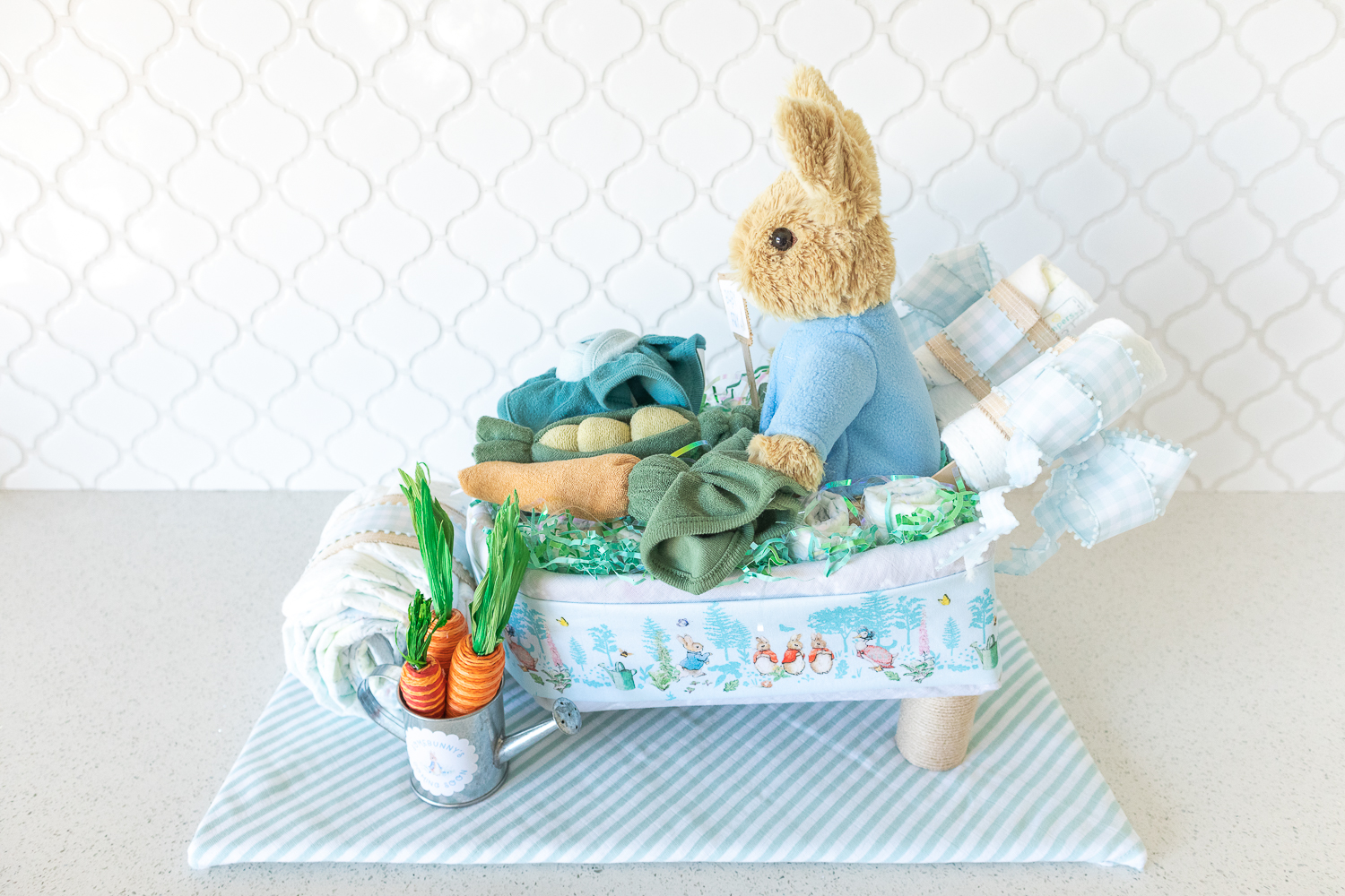 Peter Rabbit Wheelbarrow Diaper Cake